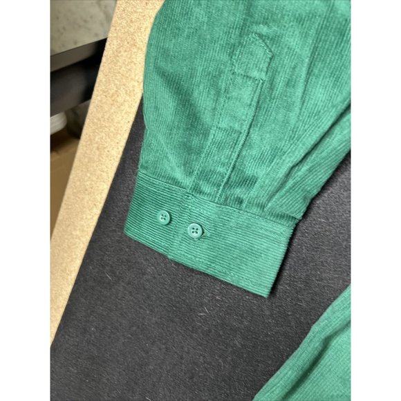 Disney Shirt Adult Large Green Santa Mickey Mouse Embroidered Corduroy - Picture 6 of 12